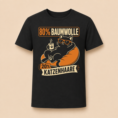20% Katzenhaare – Unisex T‑Shirt