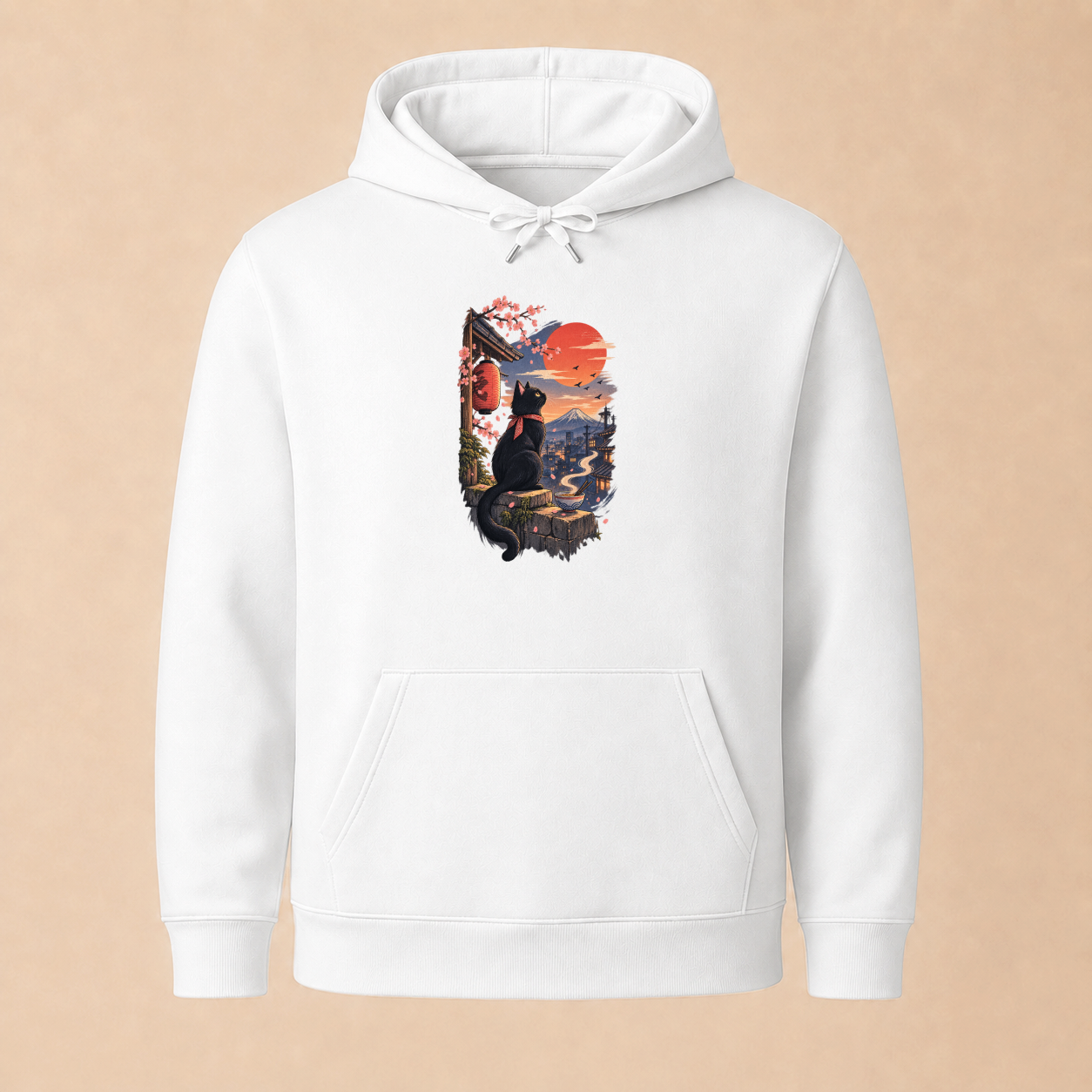 Katze Japan Landschaft - Japanischer Damen Hoodie