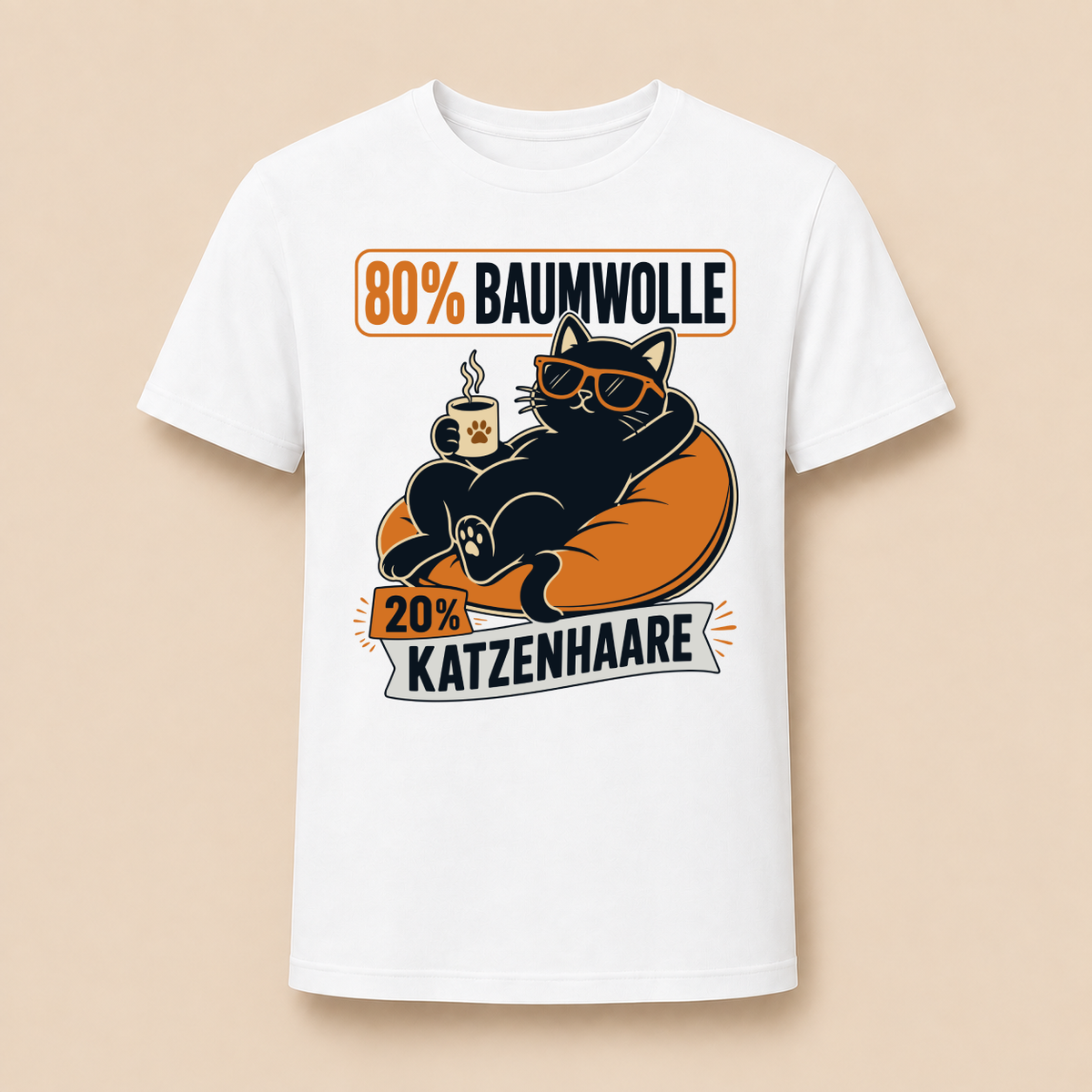 20% Katzenhaare – Unisex T‑Shirt