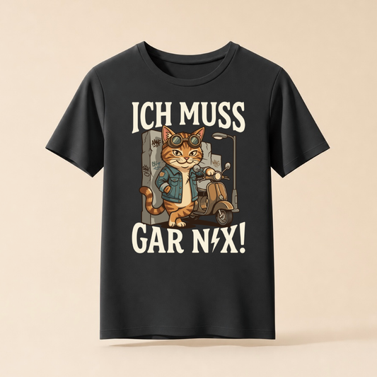 Ich muss gar nix - Lustiges Katzen T-Shirt