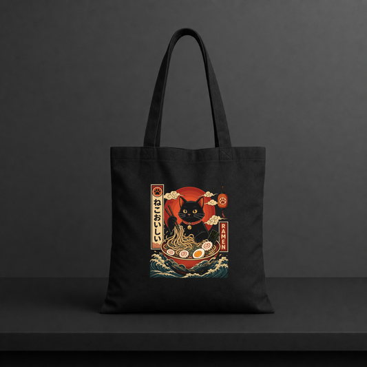 Ramen Katze Japan - Retro Katzen Jutebeutel