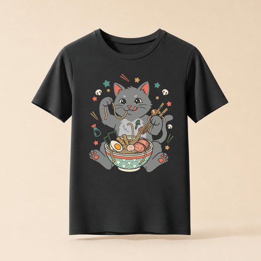 Ramen Katze - Lustiges Katzen T-Shirt