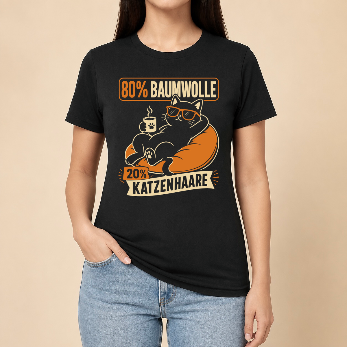 20% Katzenhaare – Unisex T‑Shirt