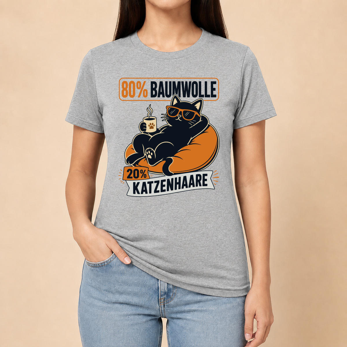 20% Katzenhaare – Unisex T‑Shirt