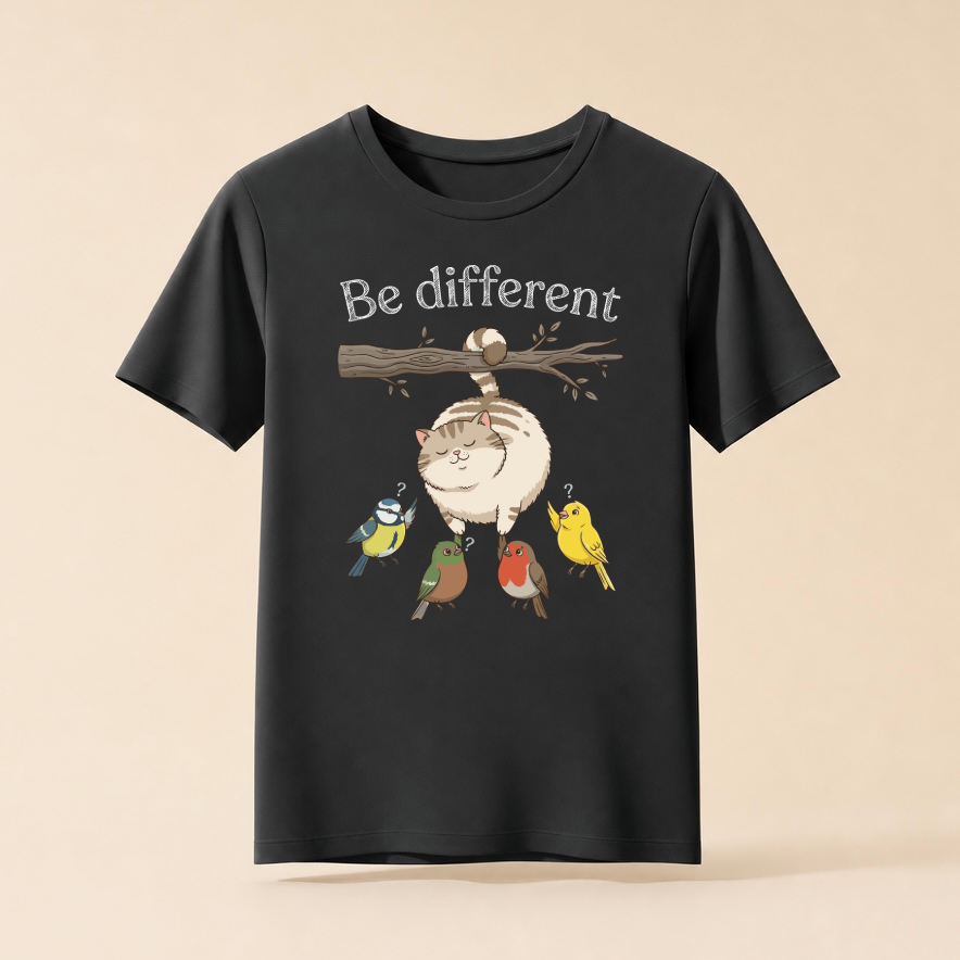 Be Different Katze - Lustiges Katzen T-Shirt