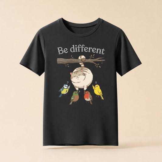 Be Different Katze - Lustiges Katzen T-Shirt