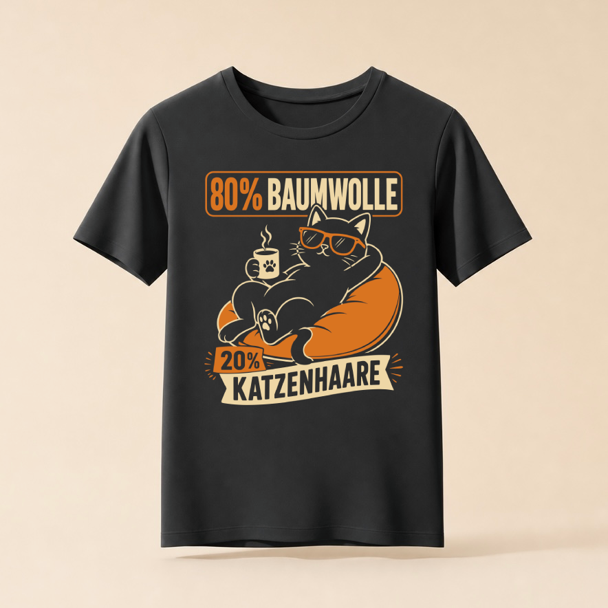 80% Baumwolle 20% Katzenhaare - Lustiges Katzen T-Shirt