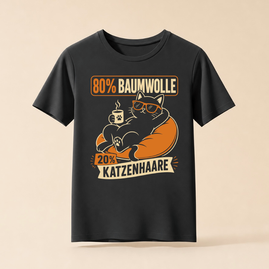 80% Baumwolle 20% Katzenhaare - Lustiges Katzen T-Shirt