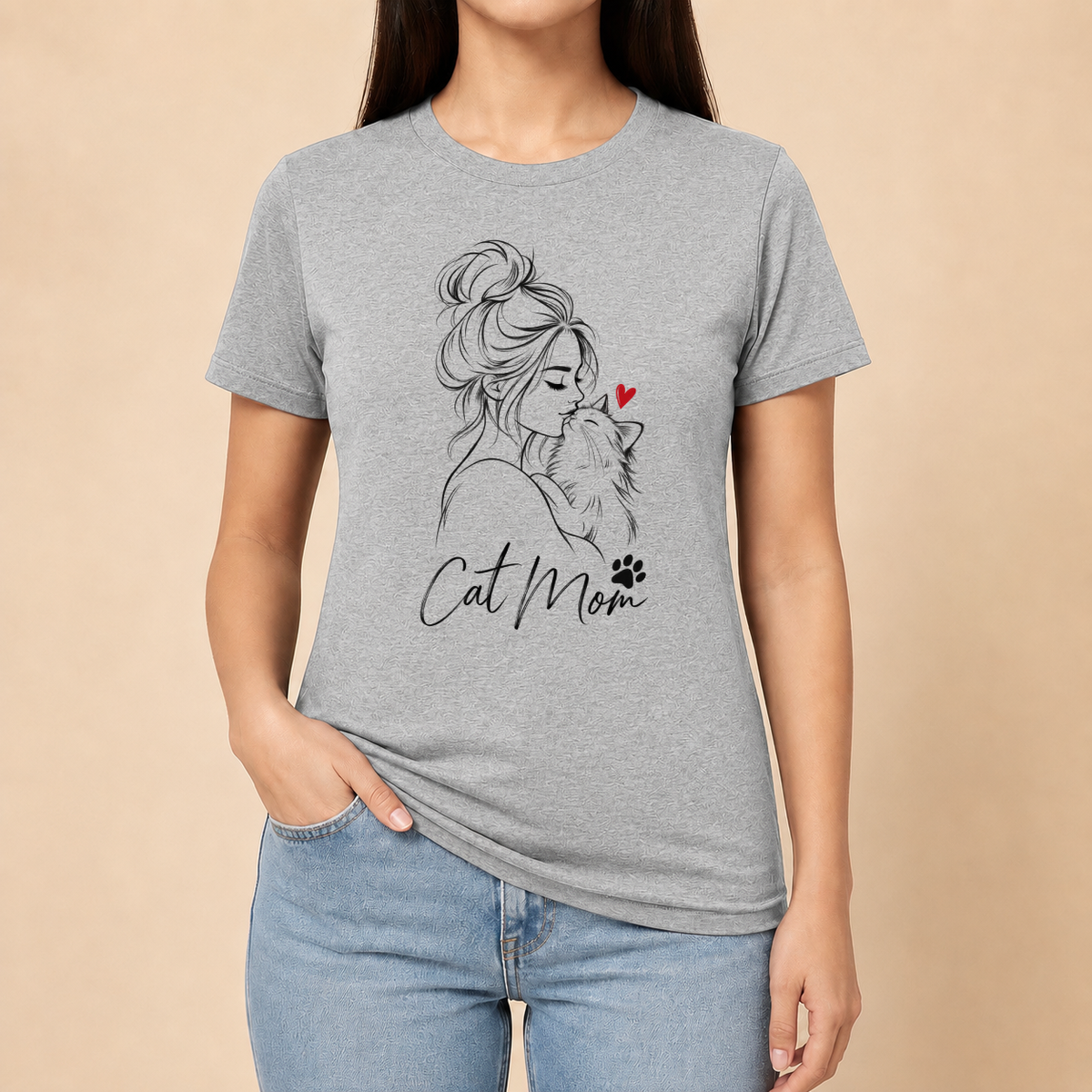 Cat Mom Katzenliebe – Damen T‑Shirt
