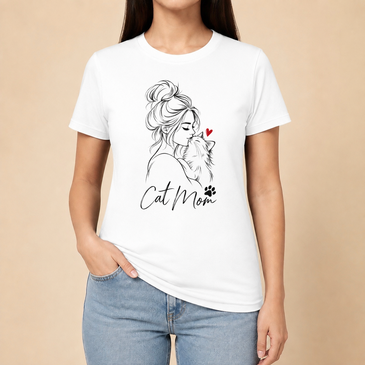 Cat Mom Katzenliebe – Damen T‑Shirt