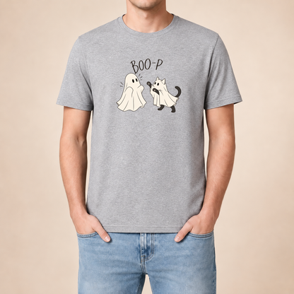 Boo-P Katze Geist T-Shirt Heather Grey – Herren