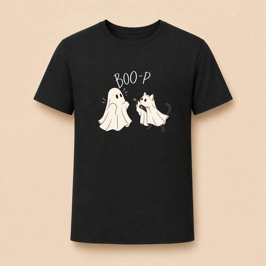 Boo-P Katze Geist T-Shirt Schwarz – Hauptbild